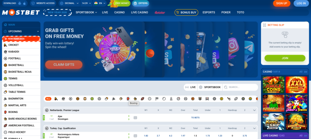 Online betting services in India powered by Mostbet